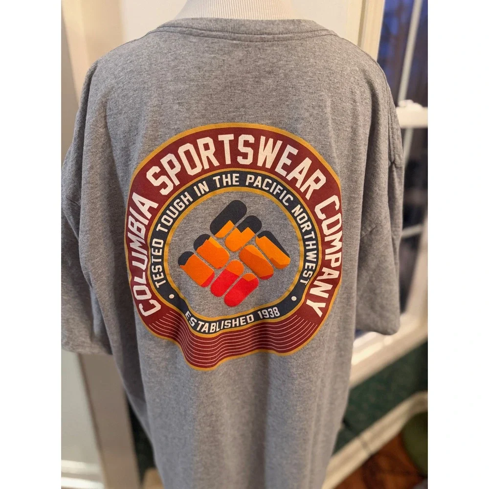 Columbia Sportswear Mens 3X Graphic T-Shirt Gray Short Sleeve Pacific Northwest - Picture 2 of 4